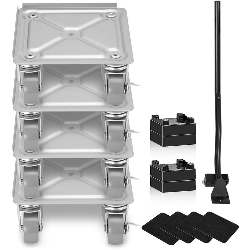 Mophorn Furniture Dolly, capacité de 500 lb, roulettes pivotantes à 360 ° et panneau en acier au carbone, ensemble d'outils de déplacement de meubles