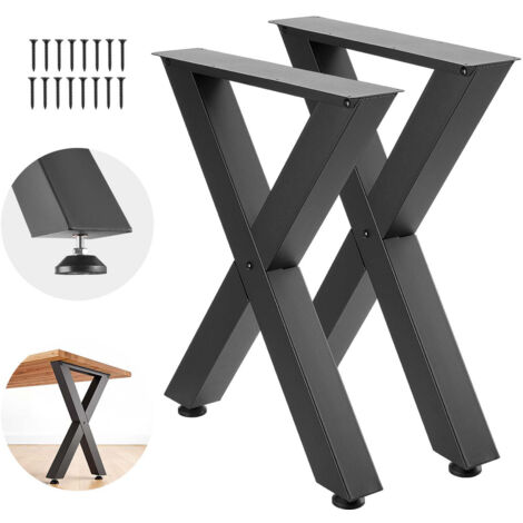 Mophorn Gambe in Acciaio per Tavolo, Struttura Smontabile e Modulare, X, Facile da Montare, Capacità di Carico Fino a 1000 kg, Ideali per Tavoli da Bar e da Lavoro, 75 x 60 cm, Set di 2, Nero
