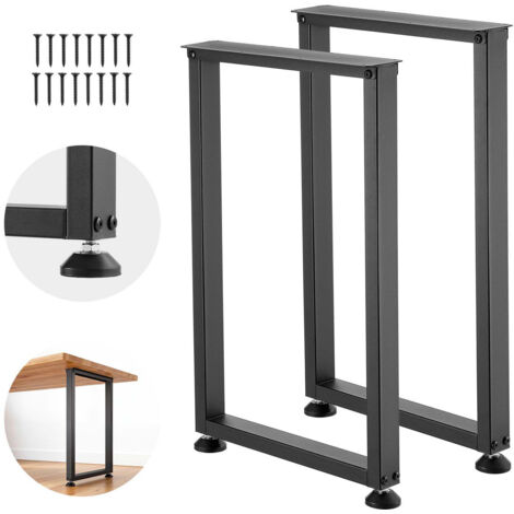Mophorn Gambe per Tavolo in Acciaio a Sezione Quadrata, Smontabili e Modulari, Struttura Robusta, Facili da Montare, Capacità di Carico Fino a 1000 kg, Set di 2, 45 x 74 cm, Ideali per Studio, Nero