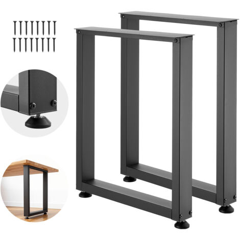 Mophorn Gambe per Tavolo in Acciaio, Smontabili e Modulari, Struttura Quadrata Robusta, Facili da Montare, Capacità di Carico Fino a 1000 kg, Ideali per Tavoli da Caffè, 75 x 60 cm, Set di 2, Nero