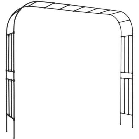 Mophorn Gartenbogen aus Metall, 2400x3200x400 mm, Rankhilfe für Kletterpflanzen, stabiler Rosenbogen mit Pfählen, ideal für Garten, Rasenflächen und Dekoration bei Hochzeitsfeiern