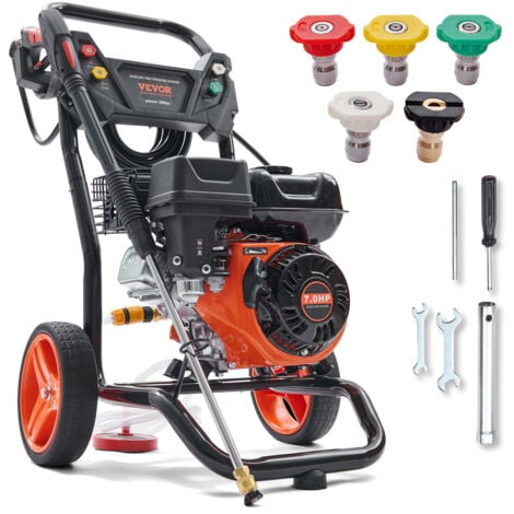 Mophorn Gas Pressure Washer, 3600 PSI 2.6 GPM, Gas Powered Pressure Washer with Copper Pump, Spray Gun and Extension Wand, 5 Quick Connect Nozzles, for Cleaning Cars, Homes, Driveways, Patios