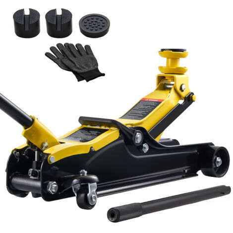 Mophorn Gato hidráulico de perfil bajo, capacidad de 2,5 toneladas (5512 lb), fabricado en acero, diseñado para automóviles y SUV, con bomba de elevación rápida y rango de elevación de 8,4 a 35 cm.