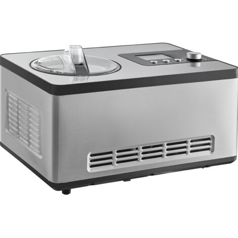 Mophorn Gelatiera automatica con compressore incorporato, 2 litri, senza pre-congelamento, macchina per sorbetti elettrica in acciaio inossidabile, 3 modalità di gelato con display LCD e timer
