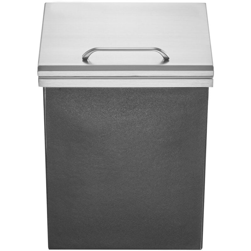 Glacière Drop-in, 14'L x 12'W x 18'H en Acier Inoxydable, Bac à Glace Commercial avec Couvercle à Charnière, Glacière de Cuisine Extérieure 40 Qt,