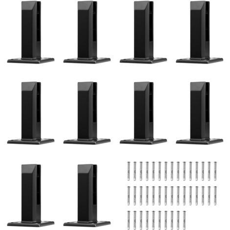 Mophorn Glasklemme, 10 Stück quadratische Geländerhalterung für 0,31"-0,47" gehärtetes Glas, 304 Edelstahl, Glasregalhalterung für Balkon, Deck, Treppe