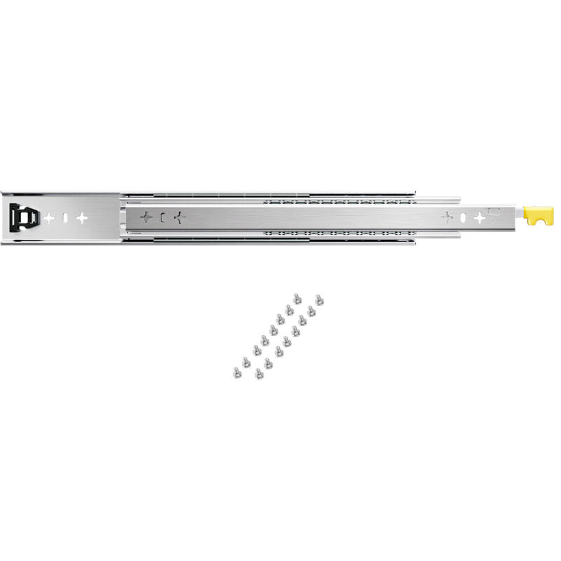 Glissière de tiroir à extension totale, 1 paire, coulisse verrouillable, 450 mm, capacité de charge 113,4 kg, rail latéral avec roulement à billes et