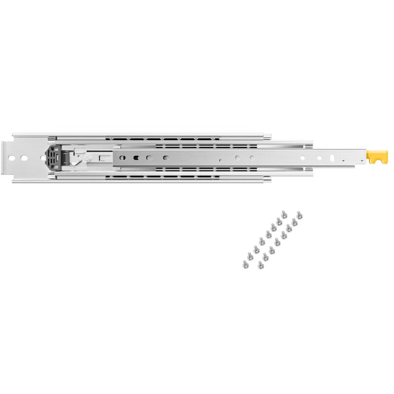 Glissière de tiroir à extension totale, 558 mm, coulisse verrouillable, 1 paire, capacité de charge 226,8 kg, rail latéral avec roulement à billes et