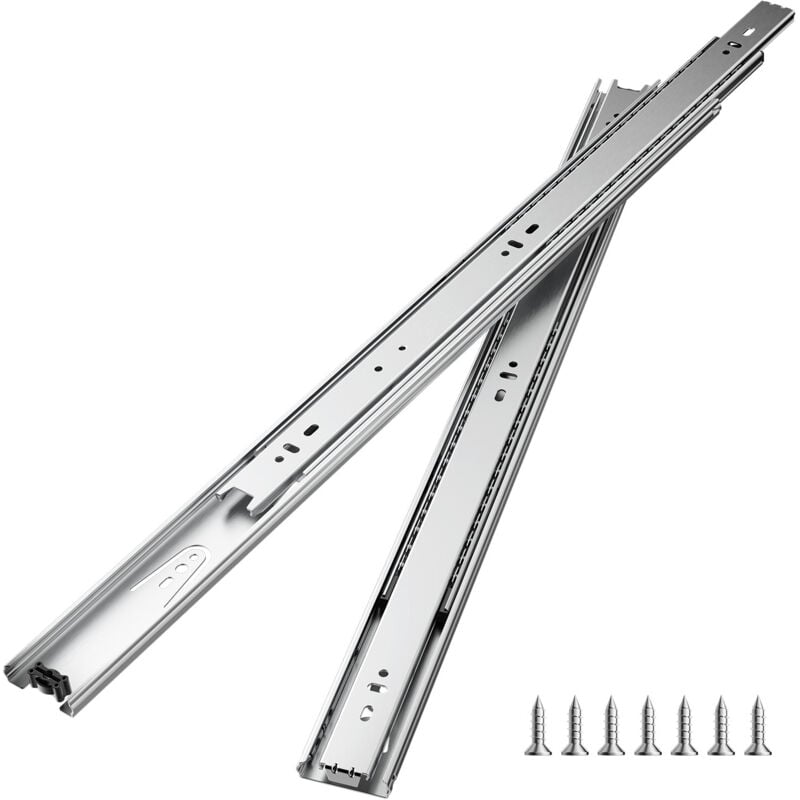 Glissières de tiroir de 22 pouces, 10 paires de rails à roulement à billes à extension complète, capacité de charge de 100 lb, glissières de tiroir