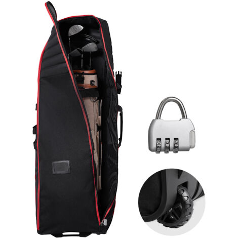 Mophorn Golf Travel Bag, Outdoors Soft-Sided Golf Travel Cover Case, Heavy Duty 1000D Nylon Wear-Resistant, Padded Golf Luggage Case Cover with Wheels, Foldable Golf Club Storage Bag for Airlines