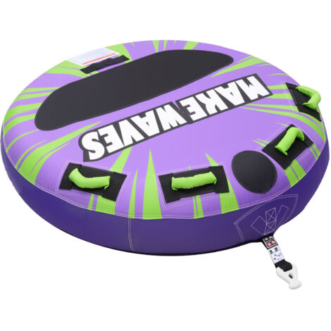 Mophorn Gonfiabile Trainabile per Sport Acquatici, Capienza 2 Persone, Carico Massimo 154 kg, con Cuscinetti Antiscivolo e Copertura in Nylon, Ideale per Mare, Piscina e Lago, Verde e Viola