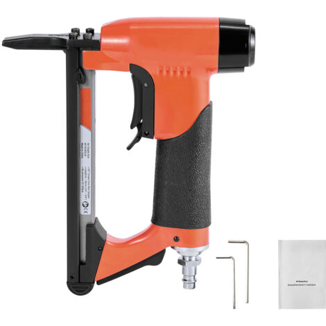 Mophorn Grapadora Neumática, Clavadora para Grapas de Alambre Fino Serie 50, Corona de 12,8 mm, Longitud de 6-16 mm, Capacidad de 110 Grapas para Tapicería, Carpintería y Proyectos de Bricolaje