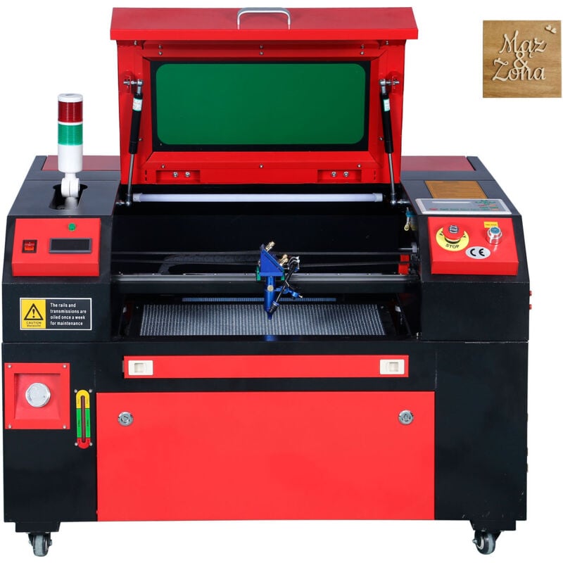 Graveur laser CO2 50 w 300 x 500 mm 800 mm/s Machine de découpe laser avec assistance pneumatique, compatible avec LightBurn, CorelDRAW, AutoCAD,