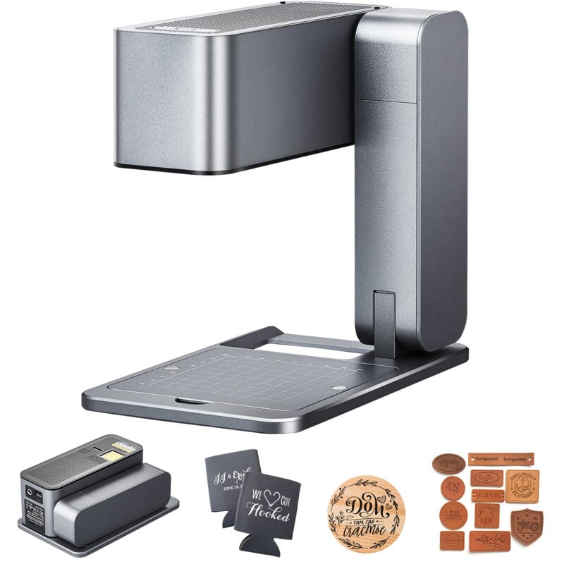 Graveur laser portable, haute vitesse 600 mm/s, machine de gravure et de découpe portable 5 w, kit de bricolage pour métal, bois, cuir, acrylique,