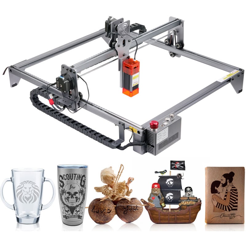 Graveur laser, puissance de sortie de 5 w, zone de travail spacieuse de 16,1' x 15,7', mouvement rapide de 10 000 mm/min, spot comprimé sans danger