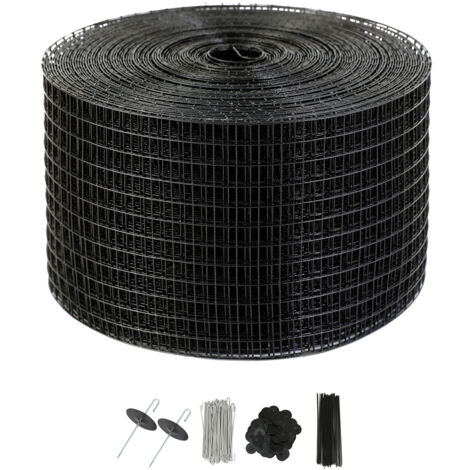 Mophorn Griglia di Protezione per Pannello Solare in Rotolo 20,3 cm x 30,5 m, Kit Anti-Uccelli 100 Fascette in Acciaio Inox Rivestimento in PVC Antiruggine Rete Metallica 12,7 mm per Protezione