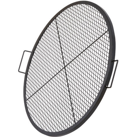 Mophorn Griglia per braciere X-Marks, griglia di cottura rotonda da 36 pollici, griglia per barbecue in acciaio resistente con maniglia e supporto X Wire, pentole da campeggio portatili per feste
