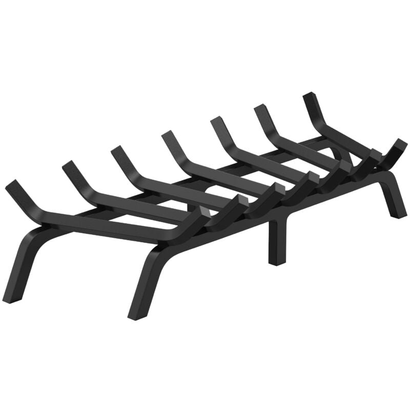 Vevor Grille a buches de cheminee, 762 mm avec 6 pieds de support, barres en acier massif revetement en poudre 19 mm,support de combustion de bois de