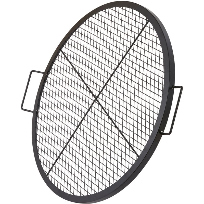 Grille de barbecue ronde X-Marks de 76,2 cm en acier robuste, portable avec poignée pour le camping, barbecue, fête en plein air - Mophorn