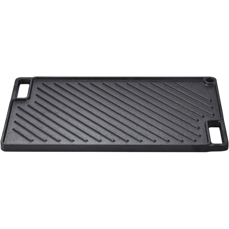 Mophorn - Grille/plaque de cuisson réversible - 9,7'x16,7' en fonte pré-assaisonnée, antiadhésive, double brûleur, poignées, pour barbecue, barbecue
