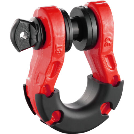 Mophorn Grillete con anilla en D de 3/4", paquete de 2 grilletes de acero de aleación de 66139 libras de resistencia a la rotura con pasador de tornillo de 7/8", aisladores y arandelas,  rojo