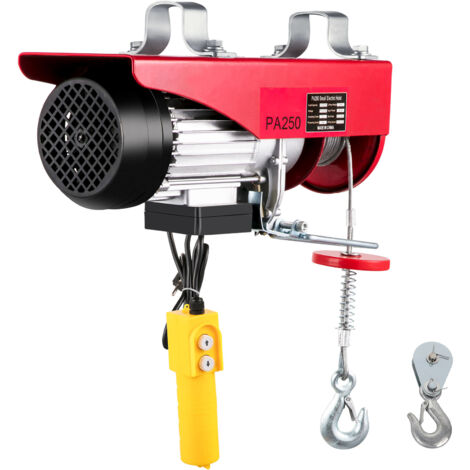 Mophorn Grue de levage électrique 125 Kg/250 Kg avec télécommande, treuil à poulie pour plafond de garage en acier allié et câble de première qualité de 1,5 M/5 Ft de long