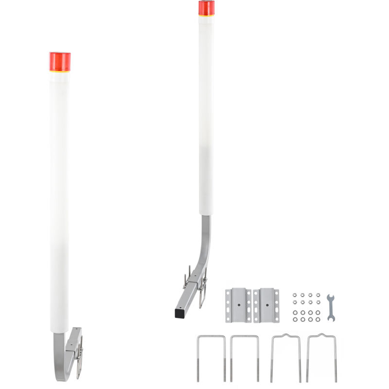 Mophorn - Guide de remorque de bateau 1,17 m avec lumières led, 2 poteaux en acier galvanisé antirouille avec pvc pour remorques de ski, de pêche et