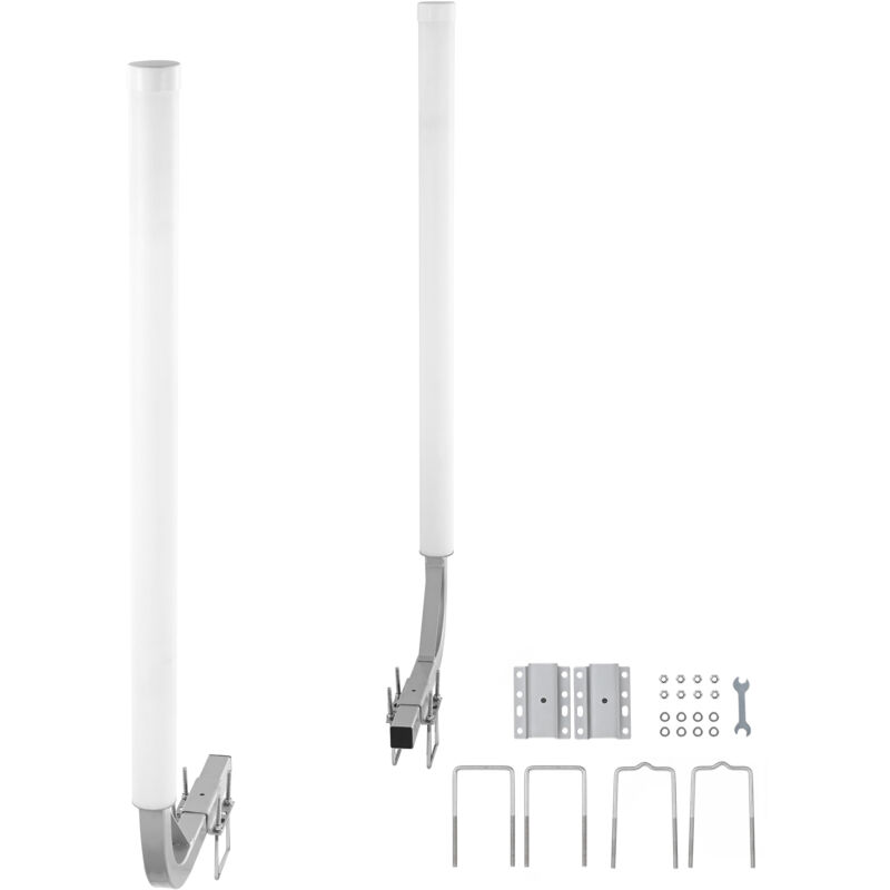 Mophorn Guide de remorque de bateau réglable 1,2 m, 2 poteaux en acier galvanisé antirouille avec PVC pour remorques de ski, de pêche et de voilier