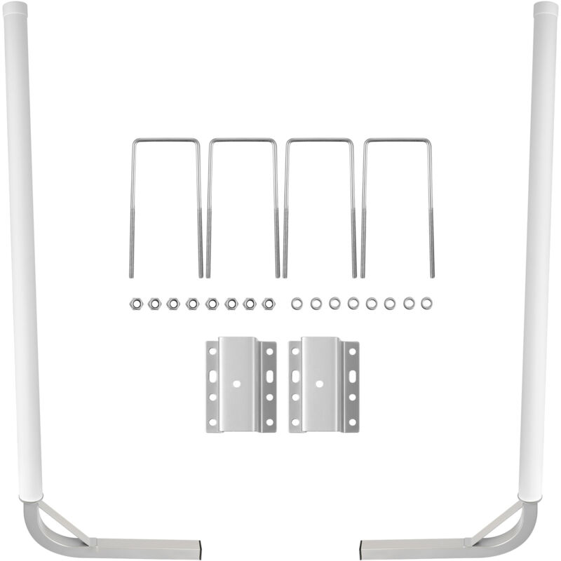 Mophorn - Guide de remorque pour bateau, guides de poteau de remorque en acier de 60 pouces, 2 pièces avec couvercles de tubes en pvc blanc,