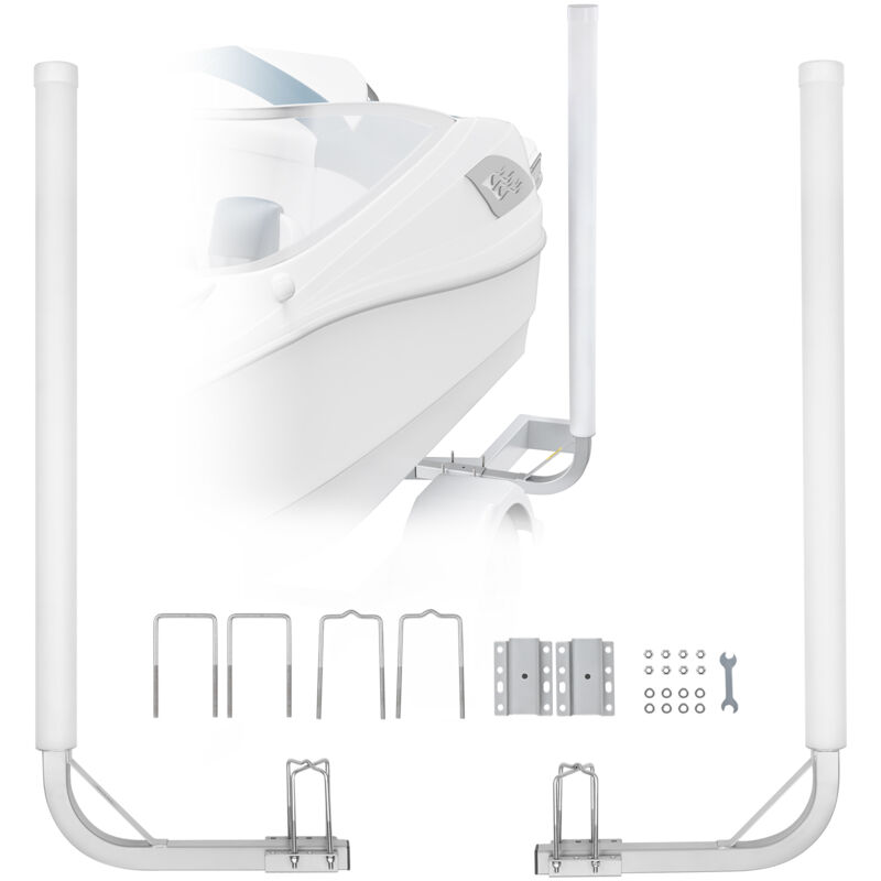 Mophorn - vevor Guides de Remorques de Bateaux 121,5cm Largeur Reglable de 16 cm Guide de Mise a lEau Galvanisee en Acier avec Tube en pvc pour