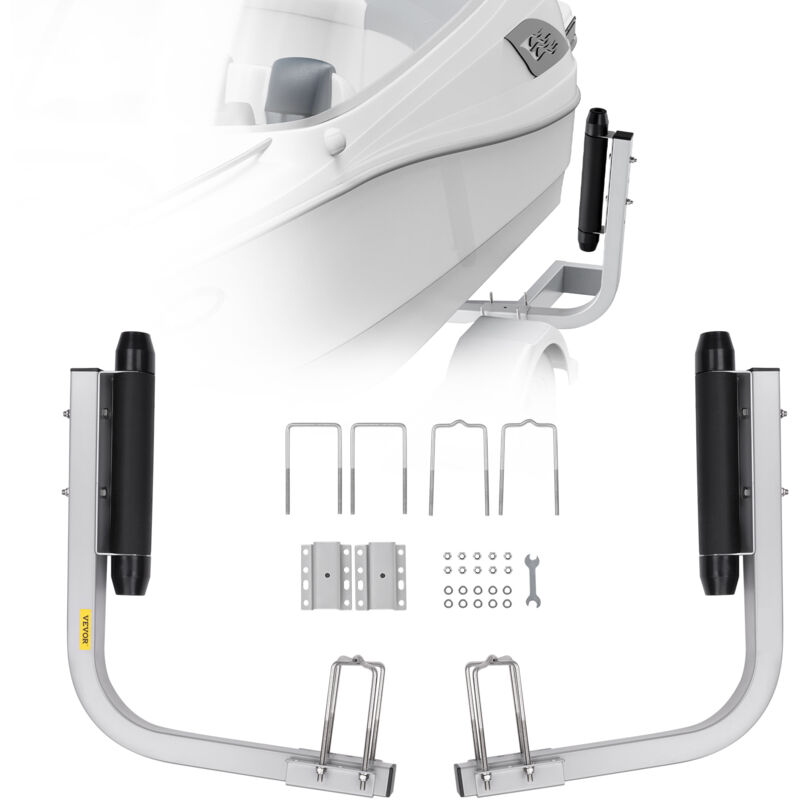 Vevor Guides de Remorques de Bateaux 52cm Largeur Reglable de 19 cm Guide de Mise a l'Eau Galvanisee en Acier avec Roulettes pour Petits Bateaux