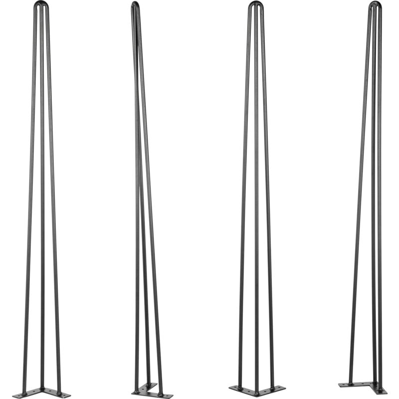 Image of Mophorn - Hairpin Table Legs 40 pollici nero Set di 4, 220lbs capacita ciascuno, 3 aste, acciaio al carbonio, per panchina scrivania tavolo da pranzo