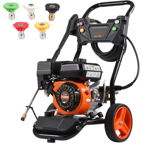Mophorn Hidrolavadora a gasolina, 3950 PSI, 10 l/min, 2,6 GPM, bomba de cobre, juego de 5 boquillas