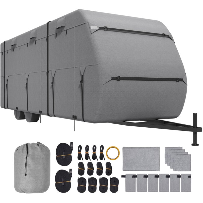 Housse de caravane de voyage , housse de camping-car de 24 à 27 pieds, tissu non tissé à 4 couches, imperméable et coupe-vent, indéchirable, classe