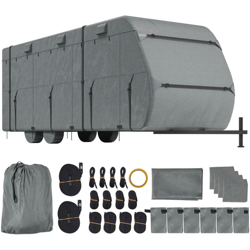 Mophorn Housse de caravane de voyage , housse de camping-car de 28 à 31 pieds, tissu Oxford 300D, imperméable et coupe-vent, anti-déchirure, classe