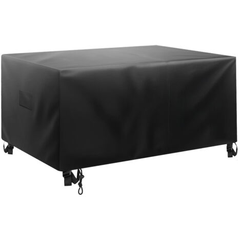 Mophorn Housse de Protection pour Meubles de Jardin 188x188x71 cm, Bâche Imperméable et Durable en 420D, Adaptée aux Tables et Chaises d’Extérieur, avec Aération, Utilisation Toutes Saisons, Noir