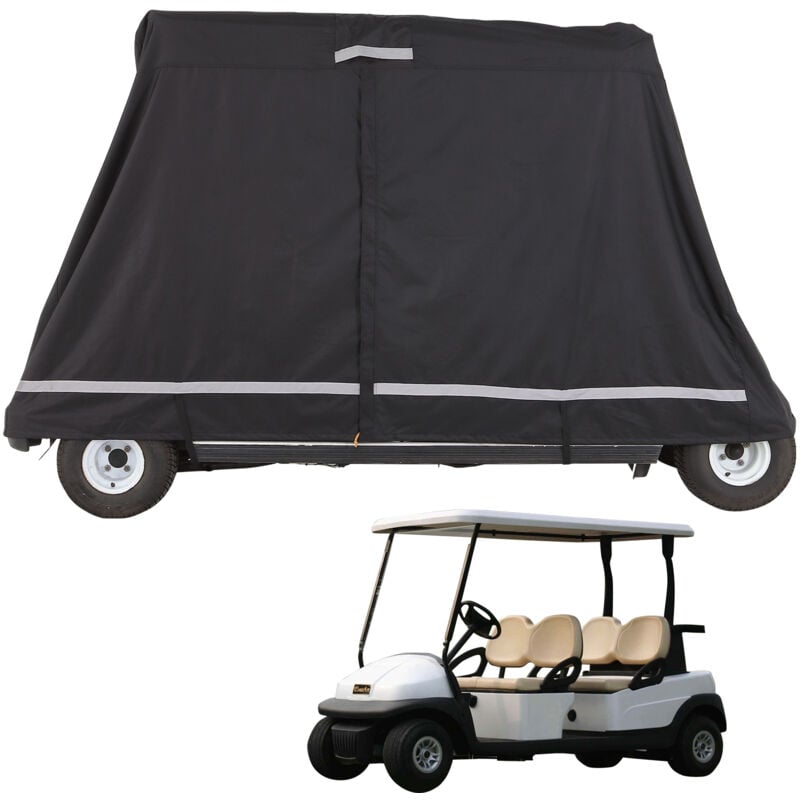 Mophorn Housse de voiturette de golf pour 4 passagers, protection complète en polyester 600D, ajustement universel pour la plupart des voitures de
