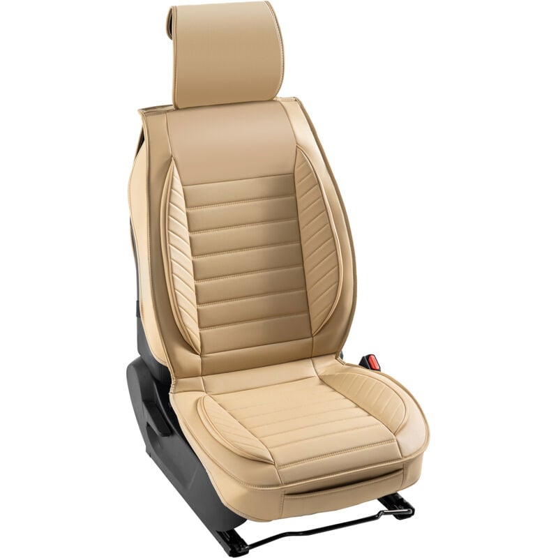 Housses de siège housses de siège avant universelles, 2 pièces en similicuir, semi-fermées, appui-tête amovible, compatibles avec les airbags, pour