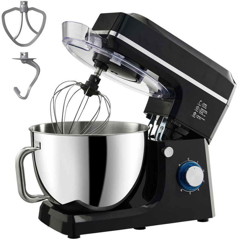 Image of Mophorn - Impastatrice planetaria, impastatrice da 8,3 qt, 1400 w, 6+P velocità, impastatrice con testa inclinabile, ciotola in acciaio inox, gancio