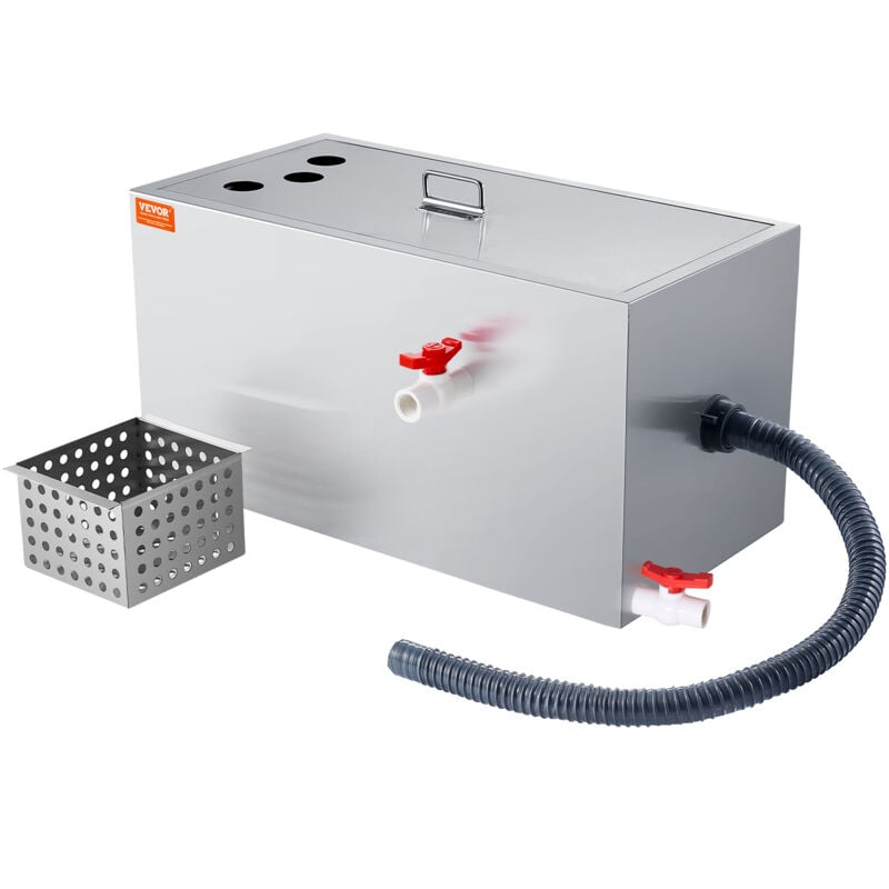 Mophorn - vevor Intercepteur a Graisse Commercial, Separateur de Graisse 11,3 kg, Bac a Graisse Entree Superieure, sous lEvier Inox, Separateur