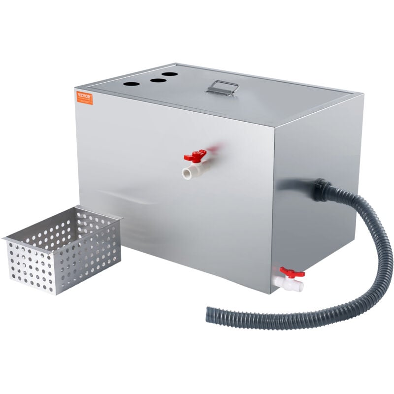 Mophorn - vevor Intercepteur a Graisse Commercial, Separateur de Graisse 18 kg, Bac a Graisse Entree Inferieure, sous lEvier en Inox, Separateur