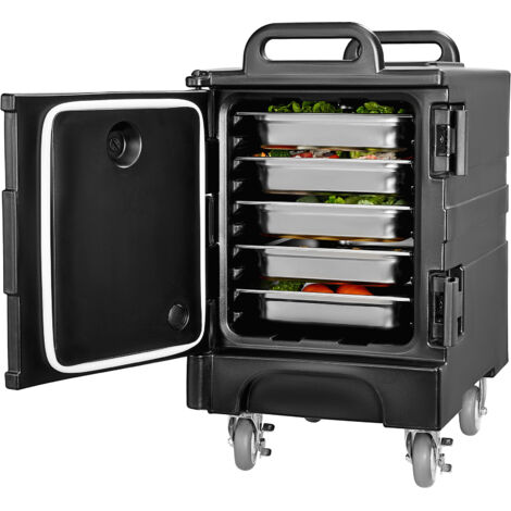 Mophorn Isolierter Speisenbehälter, 81 Qt Fassungsvermögen, Warmhaltebox mit Doppelschnallen, Speisenwärmer mit Frontlader, stapelbarer Endlader mit Rädern und Griffen für Gastronomie, Restaurant