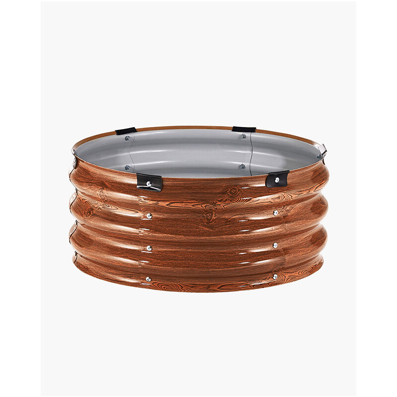 Jardinière surélevée en métal, 2 x 1 pi, 3 pièces, jardinière extérieure galvanisée, fond ouvert, grande jardinière ronde surélevée - Mophorn