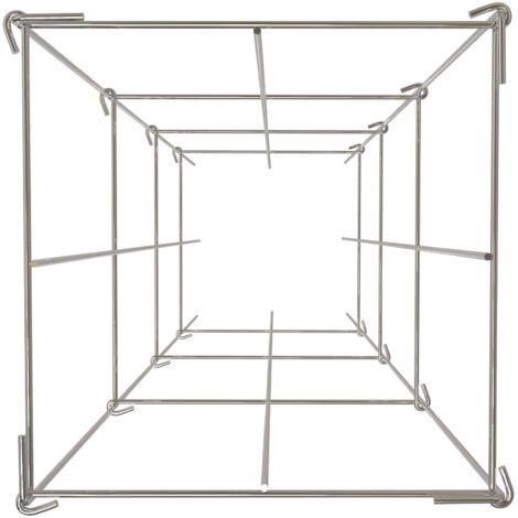 Mophorn Jaulas para tomates  de 11,8" x 11,8" x 46,1", paquete de 5 torres de soporte para plantas cuadradas, acero recubierto de PVC plateado para vegetales trepadores, frutas y flores