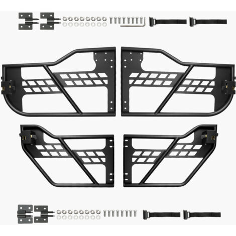 Mophorn Jeep Tube Doors, 4-Door, Hunting Style Tubular Design with Durable Hinges & OE Latch, Doors with Rubber Pads, Compatible with 2018-2024 Jeep Wrangler JL & 2020-2024 Jeep Gladiator JT