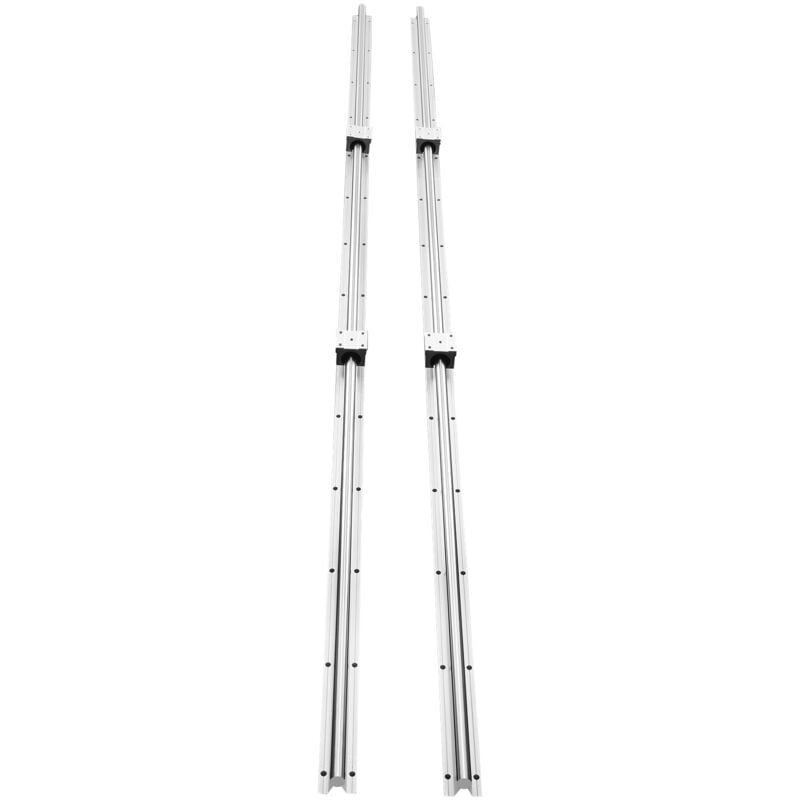 Jeu de rails de guidage linéaire, SBR20 2200mm, 2 pcs 86.6 in Guide Rails with 4 pcs SBR20UU Slide Blocks, Ideal for cnc Router Machines & diy
