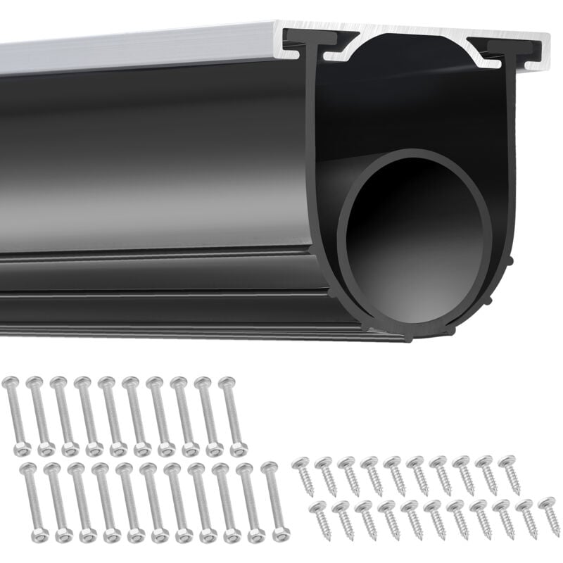 Vevor Joint Porte Garage 4,8 m avec Rail Bande deEtancheite en Caoutchouc 10 cm de Largeur Extremite en t de 8mm pour Empecher la Penetration de Vent