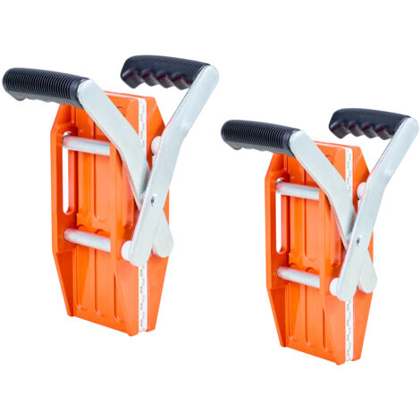 Mophorn Juego de 2 abrazaderas manuales para transportar piedras, capacidad de carga de 299,4 kg, herramientas de elevación con revestimiento de goma (0-5,9 cm)