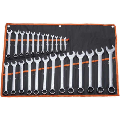 Mophorn Juego de llaves combinadas, 25 piezas, métricas de 6 a 32 mm, con estuche