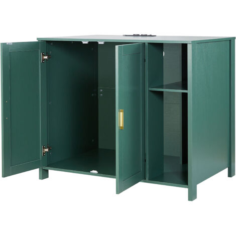 Mophorn Katzenschrank, 1050x680x885 mm, Schrank für Katzentoiletten mit integrierter Steckdose, Schublade und herausnehmbarer Trennwand, geeignet für die meisten automatischen und intelligenten
